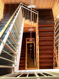 High angle view of spiral stairs