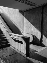 High angle view of staircase in building