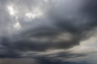 Low angle view of storm clouds in sky