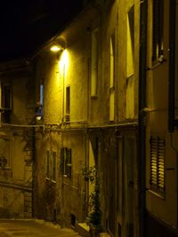 View of illuminated building at night