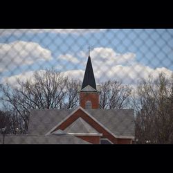 Low angle view of church against sky