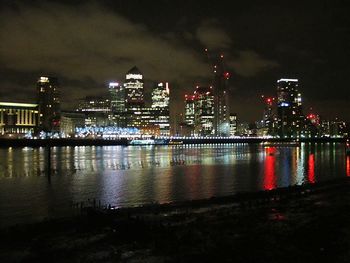 Illuminated city at night