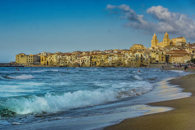 View of buildings on beach