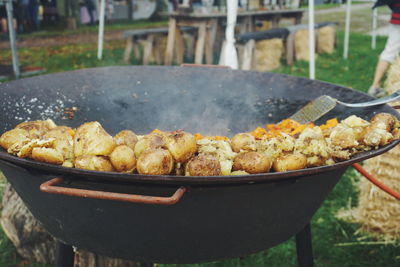 Close-up of food being cooked