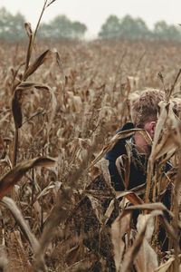 Young man in farm