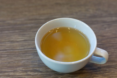 High angle view of tea on table