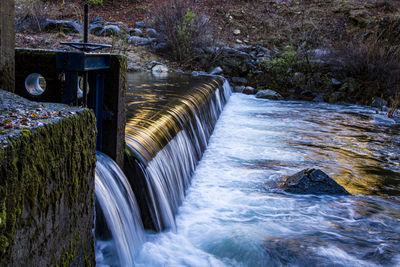 Water flowing in dam