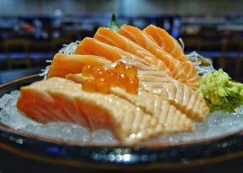 Close-up of fish served in plate