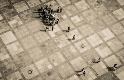 High angle view of people in swimming pool