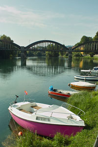 Bridge over river against sky