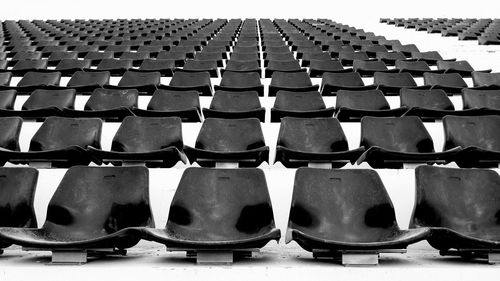Low angle view of chairs in stadium