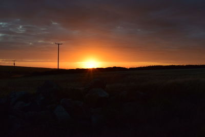 Scenic view of landscape against sky during sunset