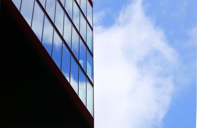 Low angle view of modern building against sky