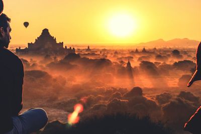 Panoramic view of sunset against sky