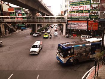 Cars on city street