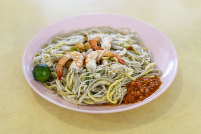 Close-up of noodles in bowl