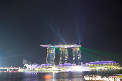 Illuminated city at night