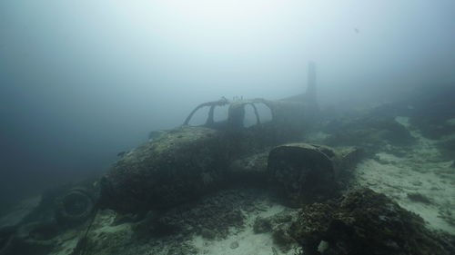 Abandoned airplane undersea