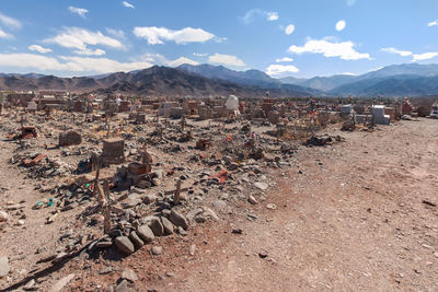 Aerial view of buildings against sky