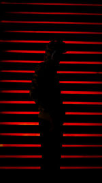 Silhouette man standing on staircase