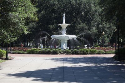 View of fountain in park