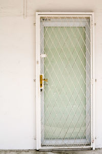 Closed door of building