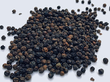 High angle view of black coffee on table