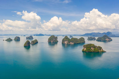 High angle seascape view at krabi thailand 