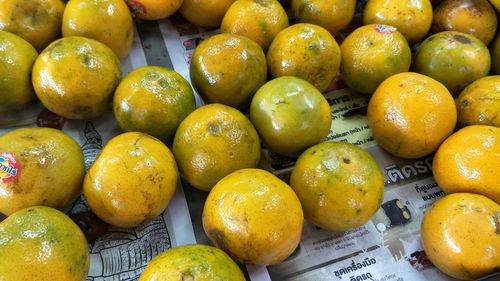 High angle view of fruits for sale in market