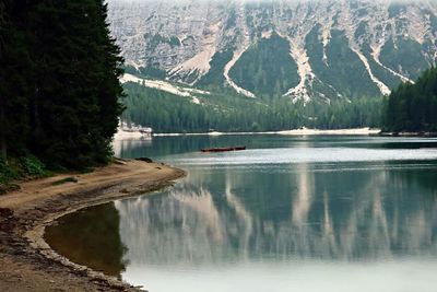 Scenic view of lake against mountains