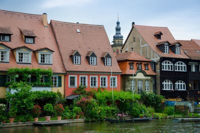 View of canal along buildings