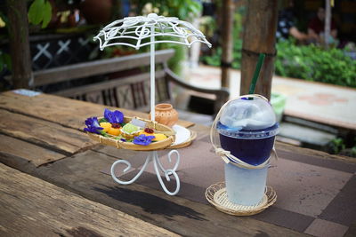 Close-up of wine glass on table