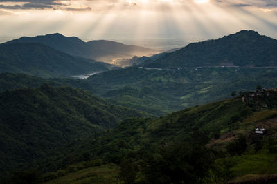 Scenic view of mountains against sky