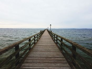 Pier over sea against clear sky