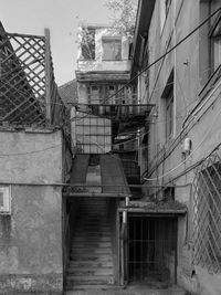 Low angle view of abandoned building