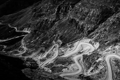 Aerial view of mountain road