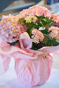 Close-up of pink rose bouquet