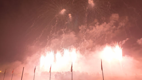 Low angle view of firework display