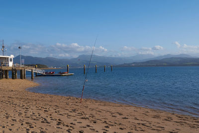 Scenic view of beach against sky