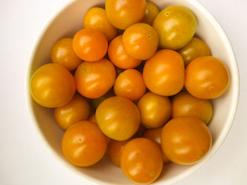 High angle view of fruits in bowl