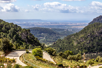 Scenic view at landscape from coll de soller, mallorca