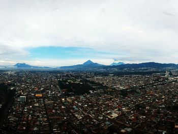 High angle view of townscape against sky