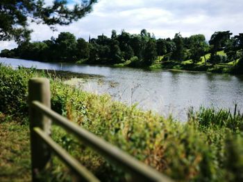 Scenic view of river against sky