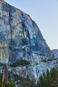 Low angle view of rock formations