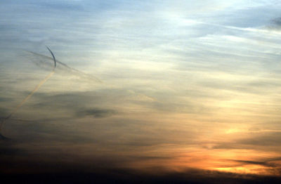Low angle view of orange sky