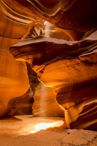 Low angle view of rock formations