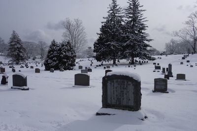 Cemetery against sky