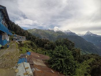 Scenic view of mountains against sky