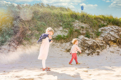 Children playing on land