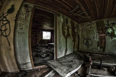 Interior of abandoned building